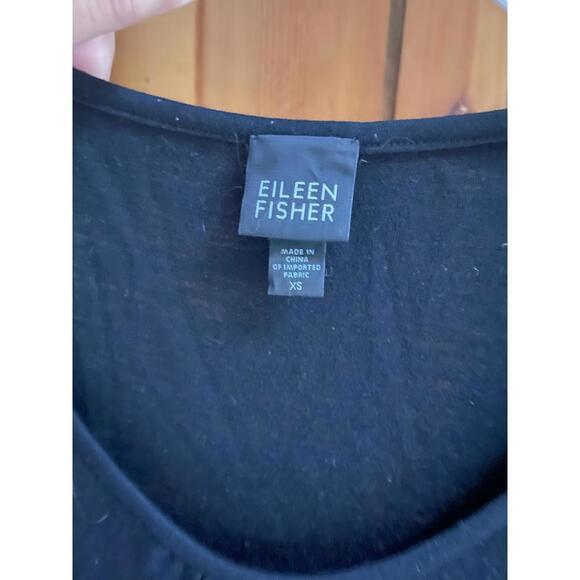 Eileen Fisher Black Scoop Neck Long Sleeve Dress XS - Picture 2 of 4